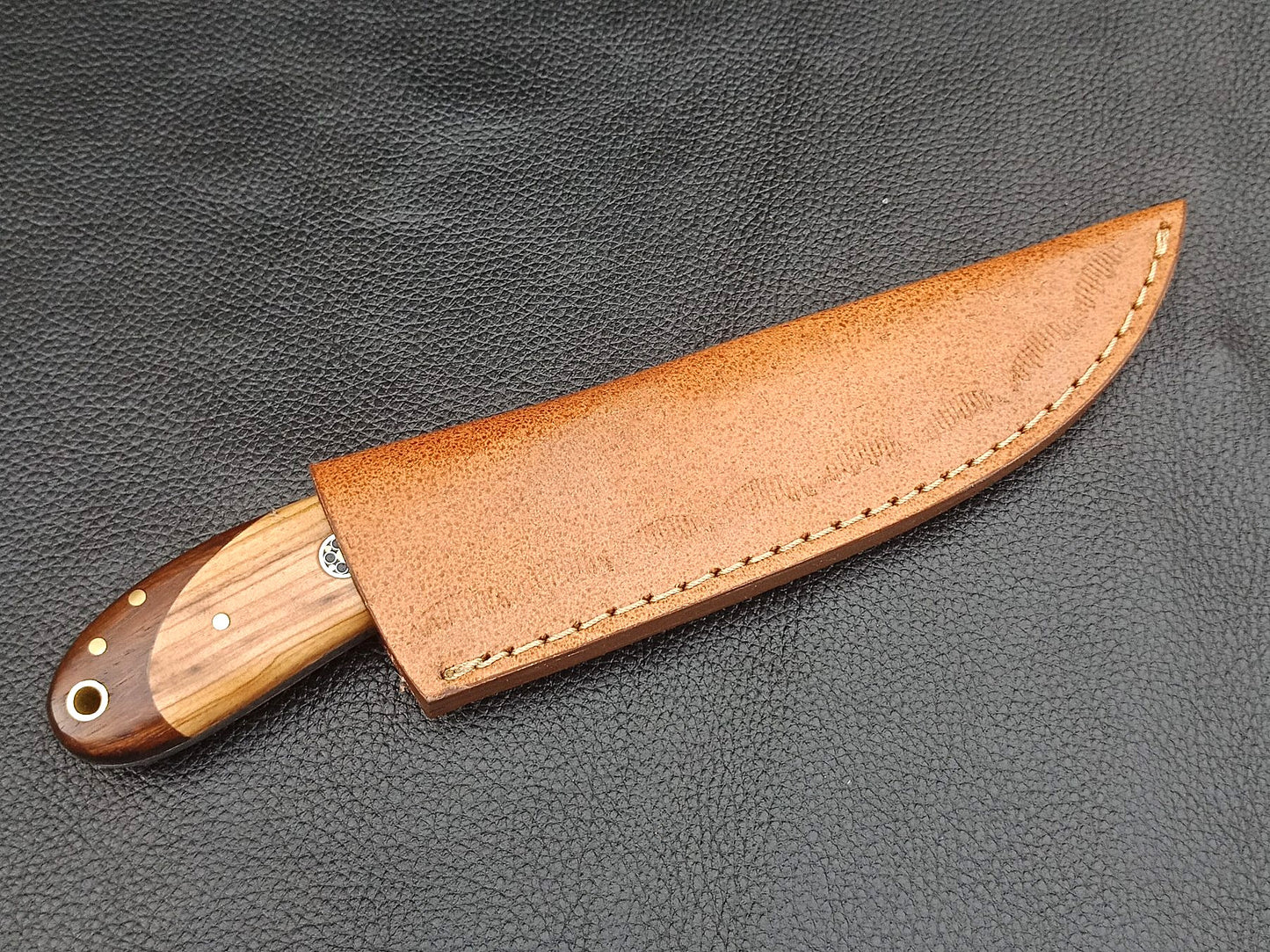 SA-1229 DAMASCUS STEEL SKINING KNIFE- ROSEWOOD BOLSTERS
