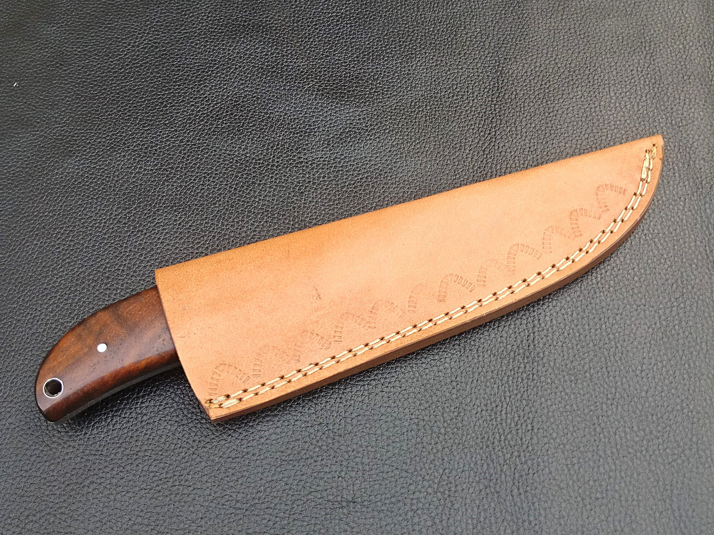 SA-1302 DAMASCUS STEEL SKINING KNIFE- STAINLESS STEEL BOLSTERS