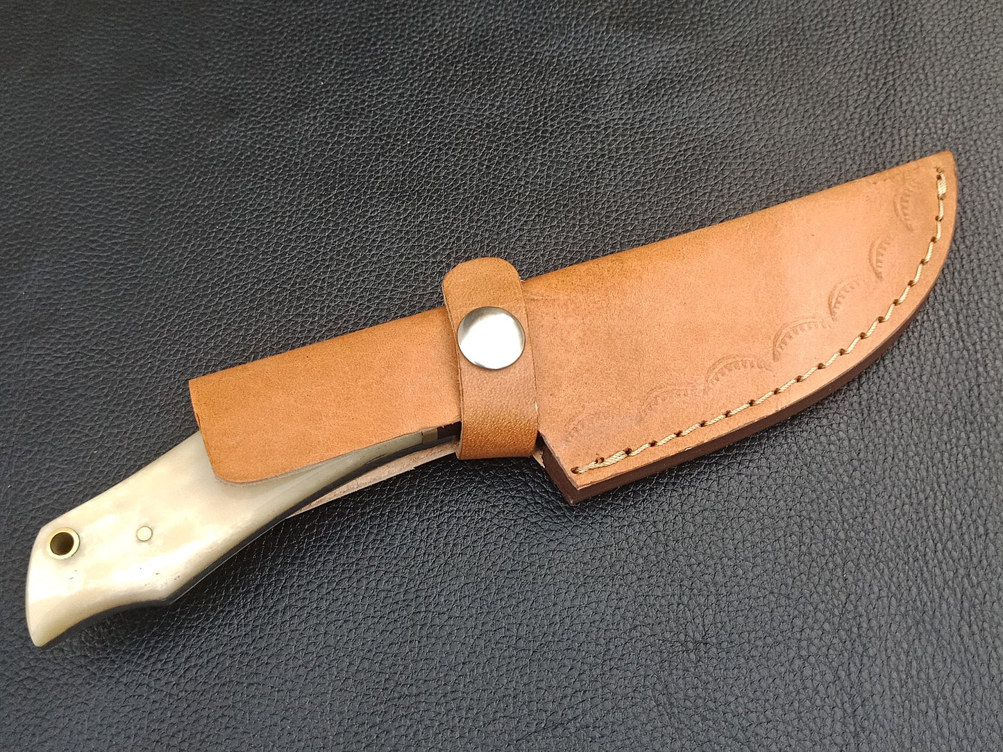 SA-1301 DAMASCUS STEEL SKINING KNIFE-ROSEWOOD BOLSTERS