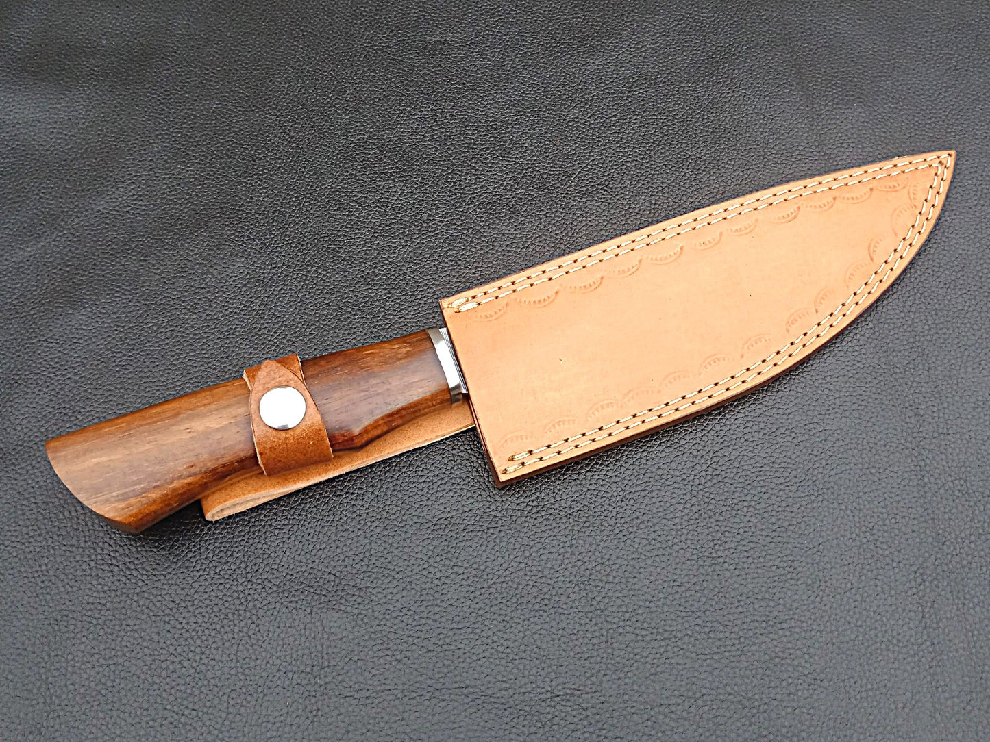Damascus Steel Kitchen Chef Knife-Rosewood handle-Stainless Steel Clips-SA-1255