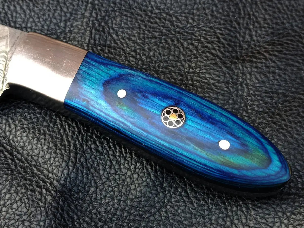 Blue wood-handled knife from the Blue & Grey Skinning Knife SAK003 collection