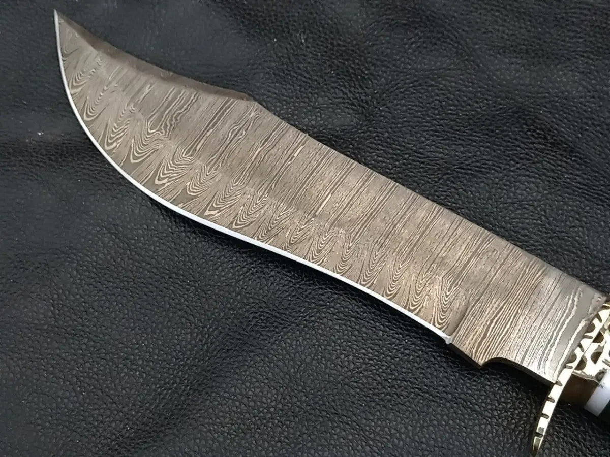 BOWIE GREEN & GREY WOODEN SHEET WITH DAMASCUS BLADE SA04-G - Bowie