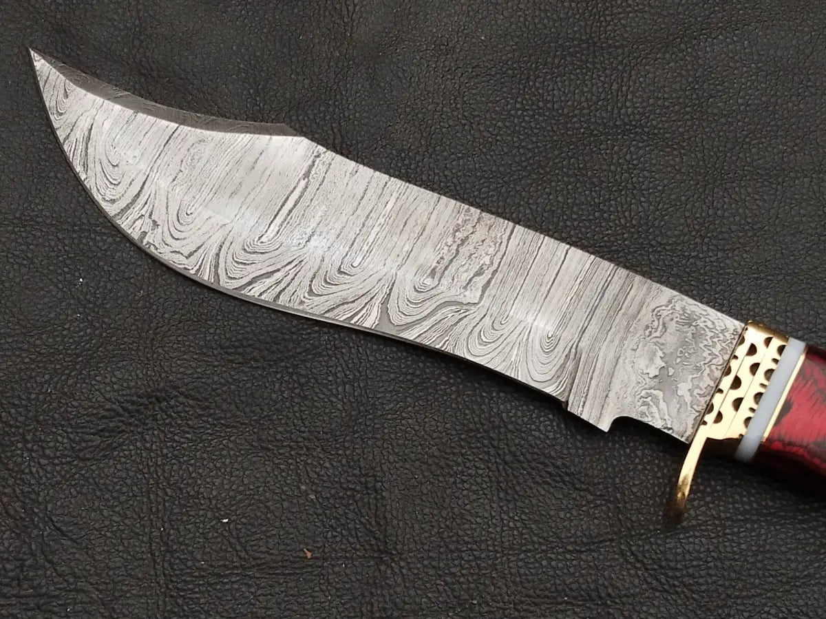 BOWIE RED WOODEN SHEET WITH DAMASCUS BLADE SA04-R-S - Bowie