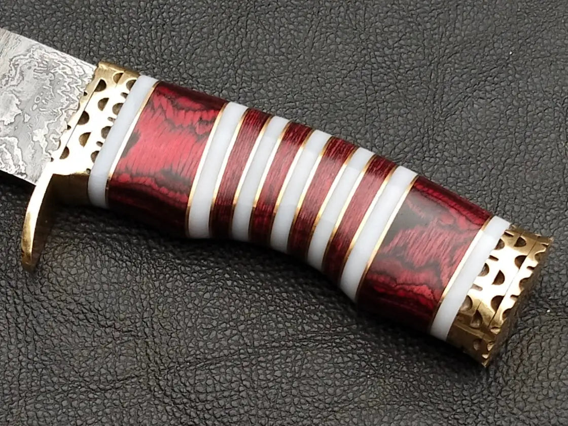 BOWIE RED WOODEN SHEET WITH DAMASCUS BLADE SA04-R-S - Bowie