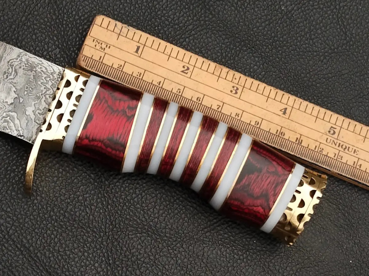 BOWIE RED WOODEN SHEET WITH DAMASCUS BLADE SA04-R-S - Bowie