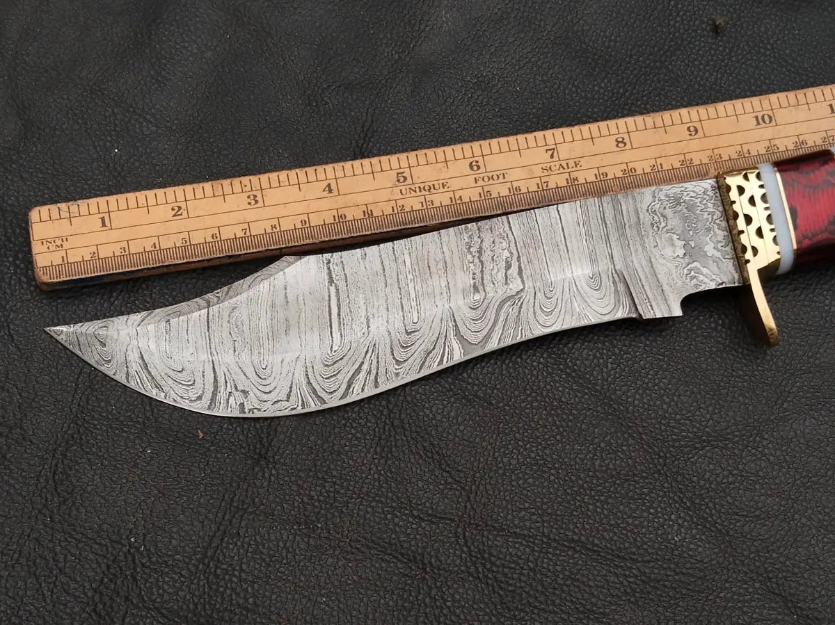 BOWIE RED WOODEN SHEET WITH DAMASCUS BLADE SA04-R-S - Bowie