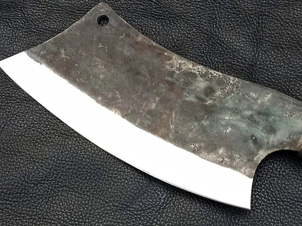 CLEAVER BLACK & GREY HANDLE WITH D2 STEE BLADE SA08-BG - Chef’s Cleaver