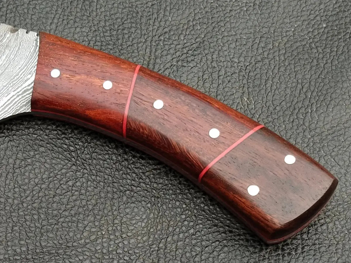 DAMASCUS STEEL BLADE-ROSEWOOD BOLSTERS- ROSEWOOD HANDLE-SA-132-R - Damascus hunting knife