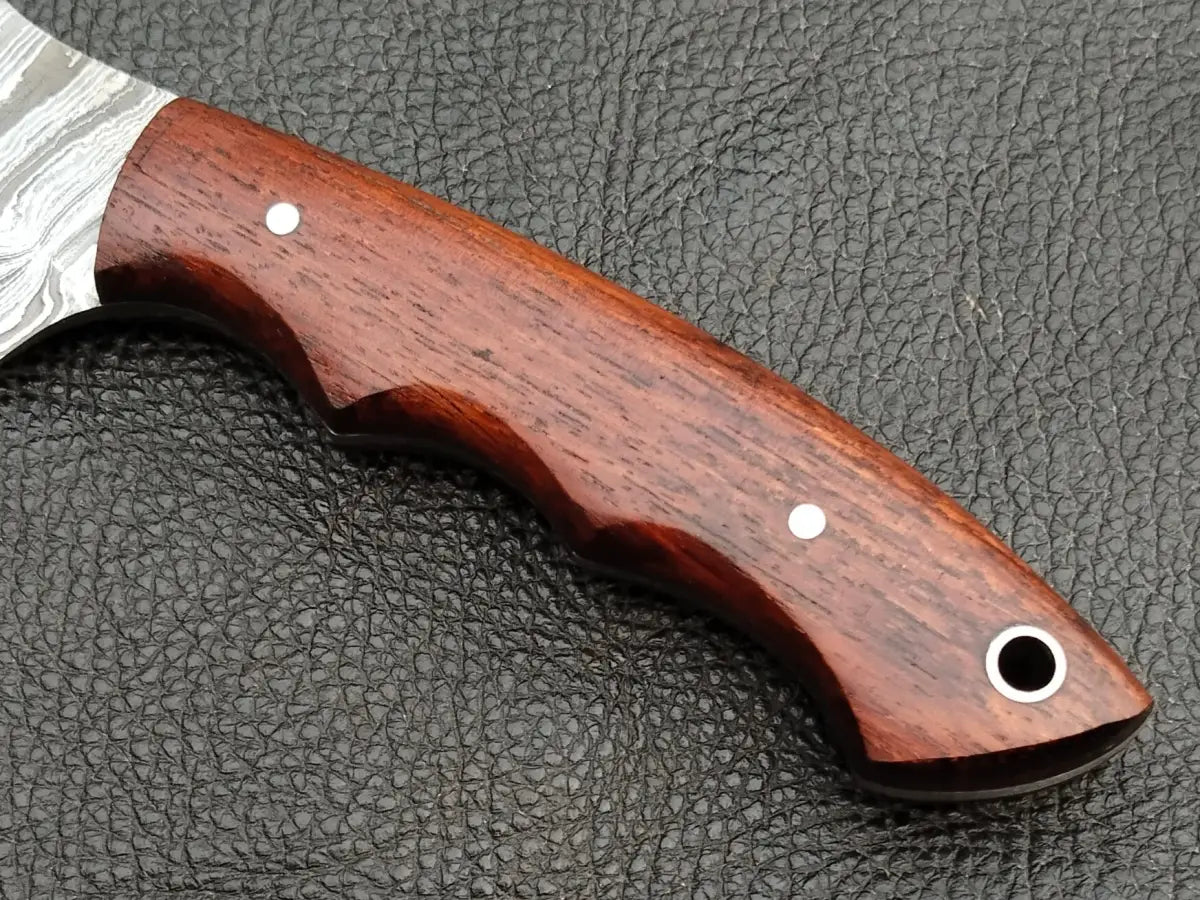 DAMASCUS STEEL BLADE-ROSEWOOD HANDLE-SA-132-R - Damascus hunting knife