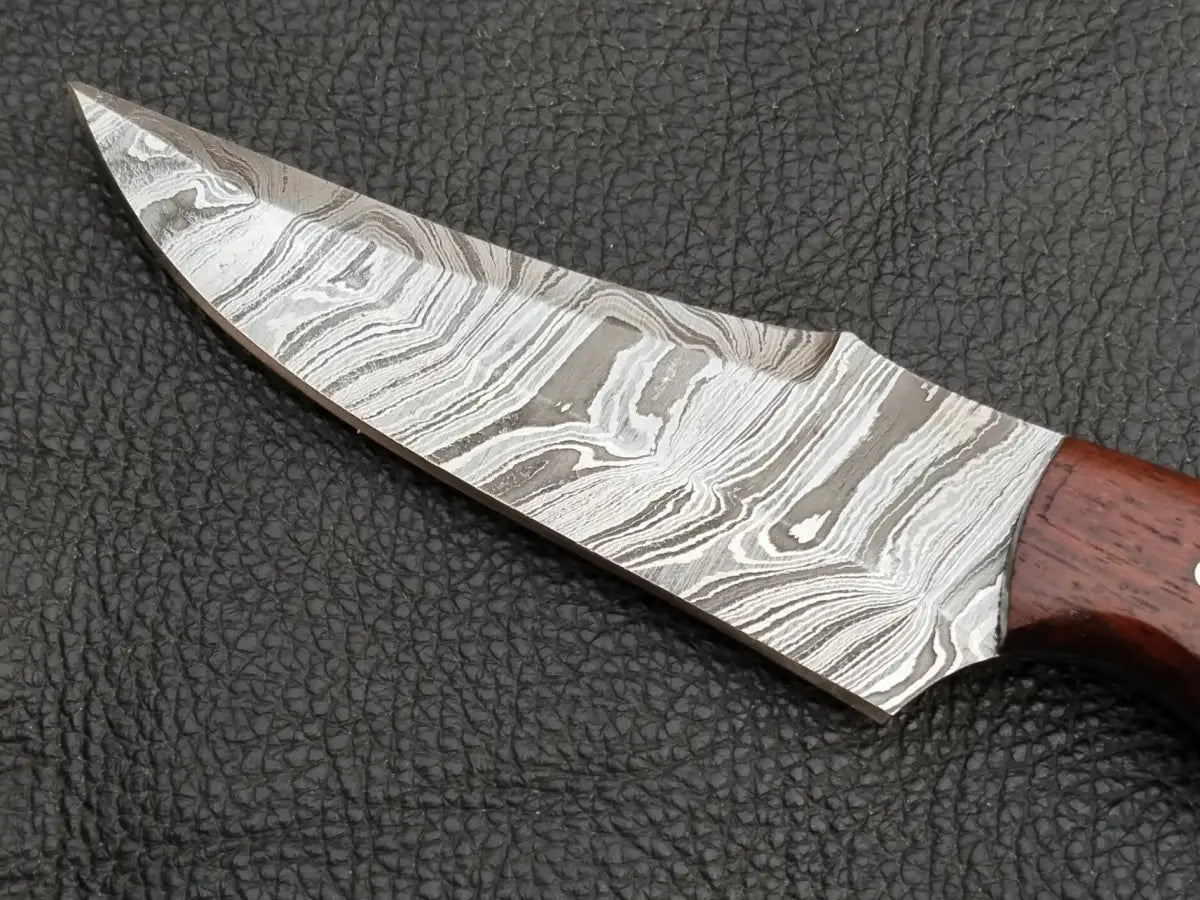 DAMASCUS STEEL BLADE-ROSEWOOD HANDLE-SA-132-R - Damascus hunting knife