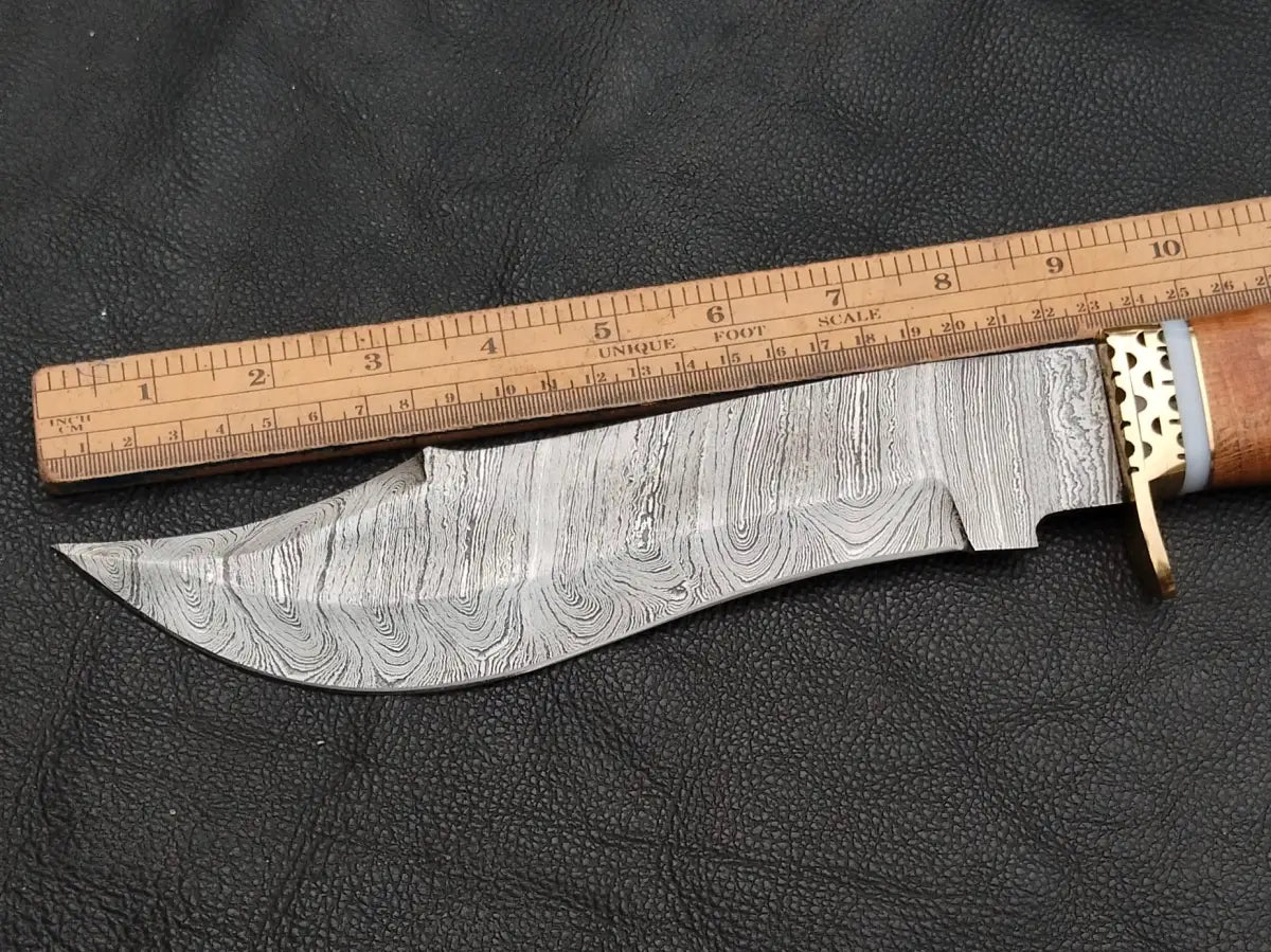 Damascus Steel Bowie-Kachnaar Wood Handle-SA04-K - Bowie