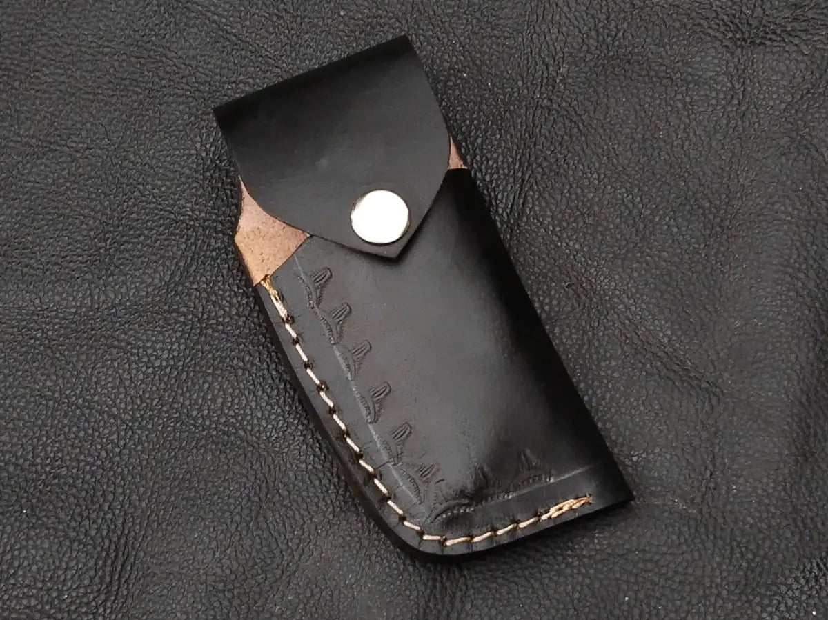 Damascus Steel Folding Knife-Damascus Bolsters- -SA104-B - pocket knife