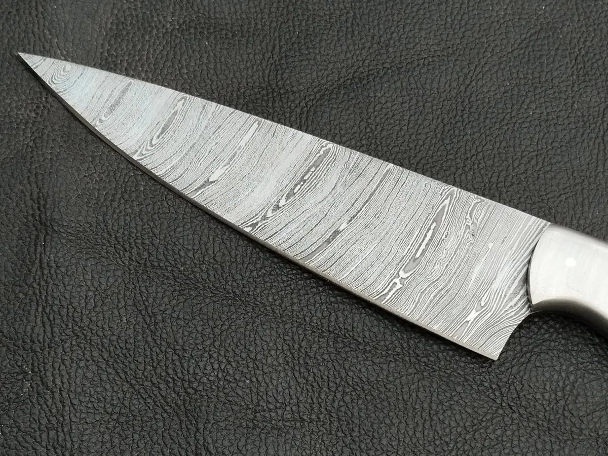 Damascus Steel Kitchen Chef Knife-Black Horn handle-Damascus Bolsters-CK-02 - Chef’s Knife