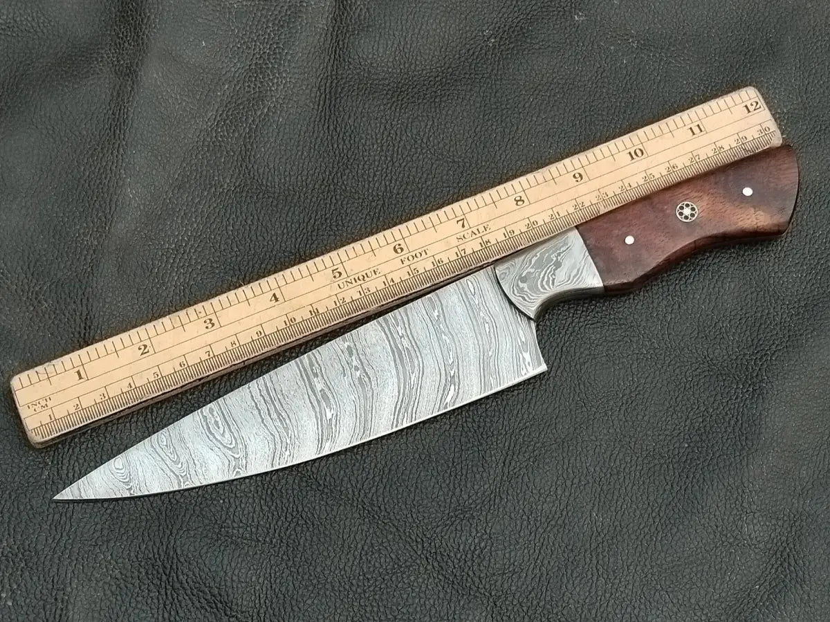 Damascus Steel Kitchen Chef Knife-Rosewood Handle-Damascus Bolsters-CK-01 - Chef’s Knife