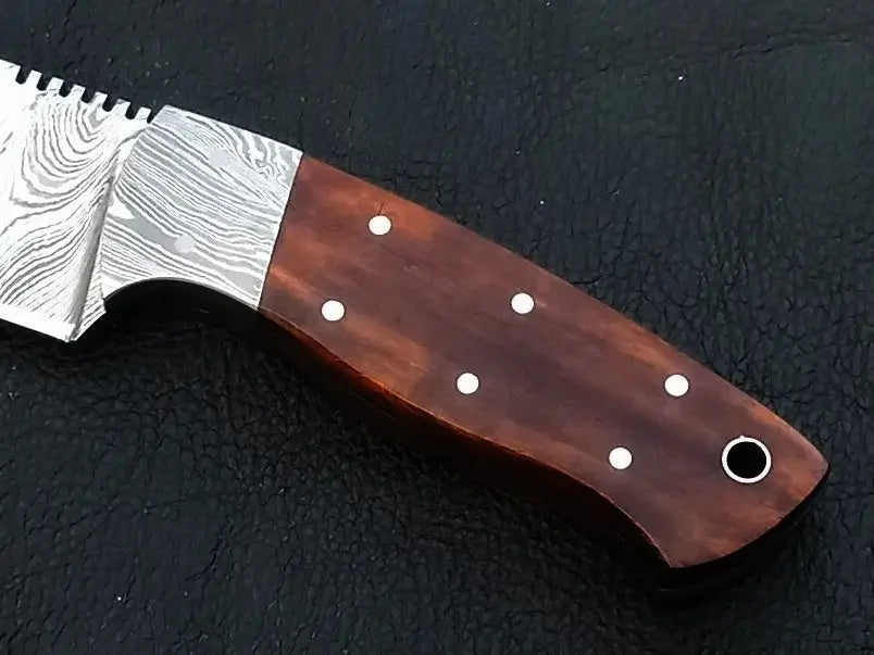 Handmade Damascus Steel Knife with Wooden Handle - C234 for kitchen enthusiasts
