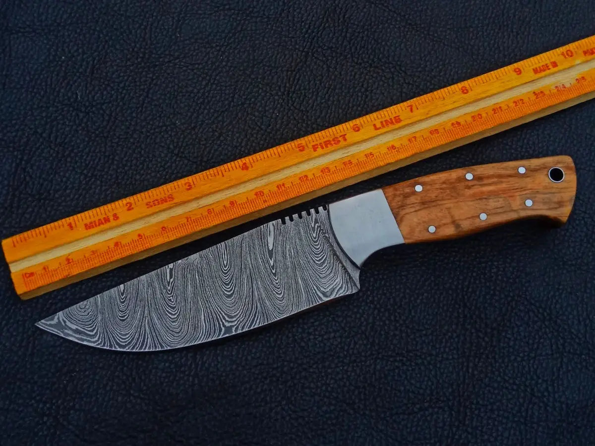 Handmade Damascus Steel Knife with Wooden Handle - C242 for kitchen enthusiasts