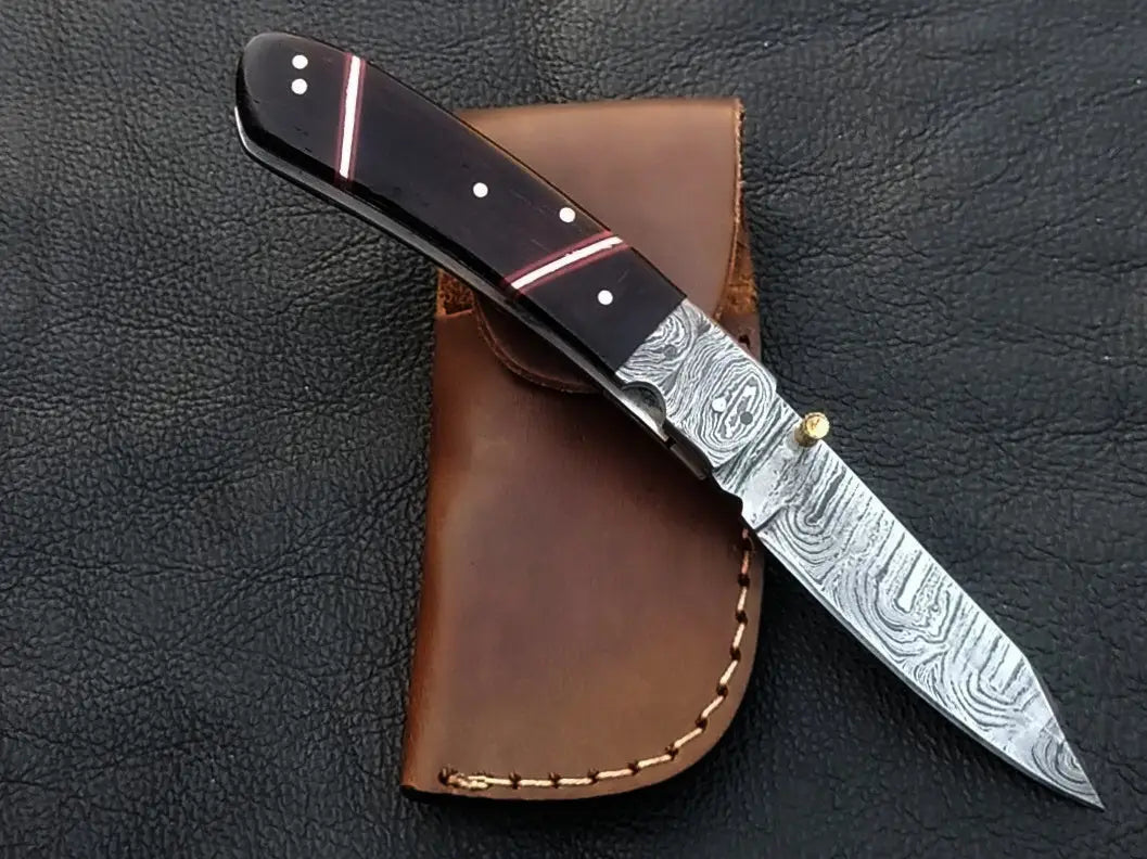 Handmade Damascus Steel Folding Knife -C173