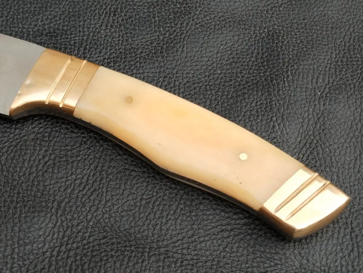 HUNTING KNIFE BLACK CAMEL BONE HANDLE D2 BLADE SA117-C - Hunting & Survival Knives