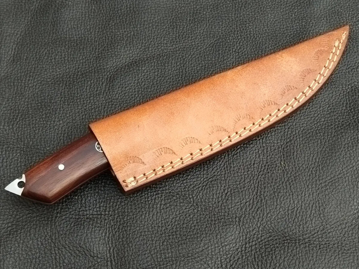 HUNTING KNIFE-ROSEWOOD HANDLE WITH DAMASCUS STEEL BLADE SA113-R - Damascus hunting knife