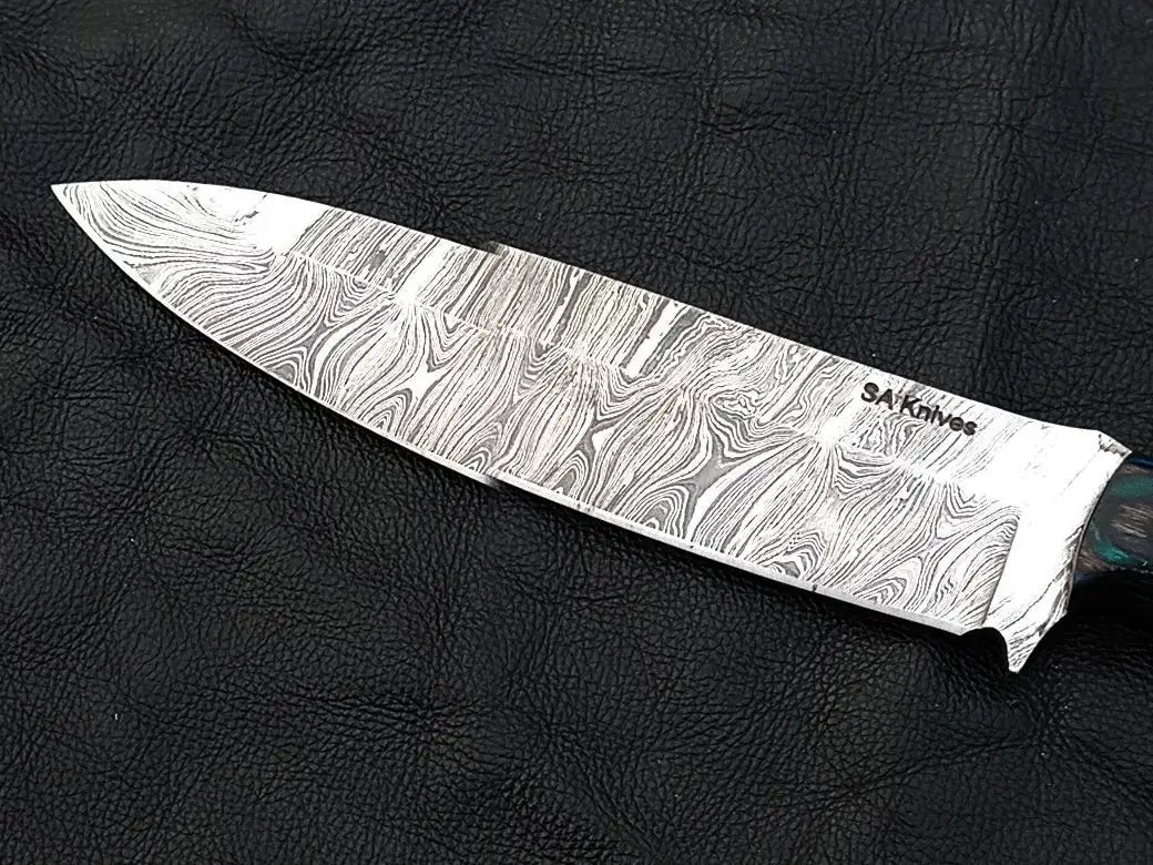 Handmade Damascus Steel Bowie Knife-SAB003 showcasing unique patterns and craftsmanship