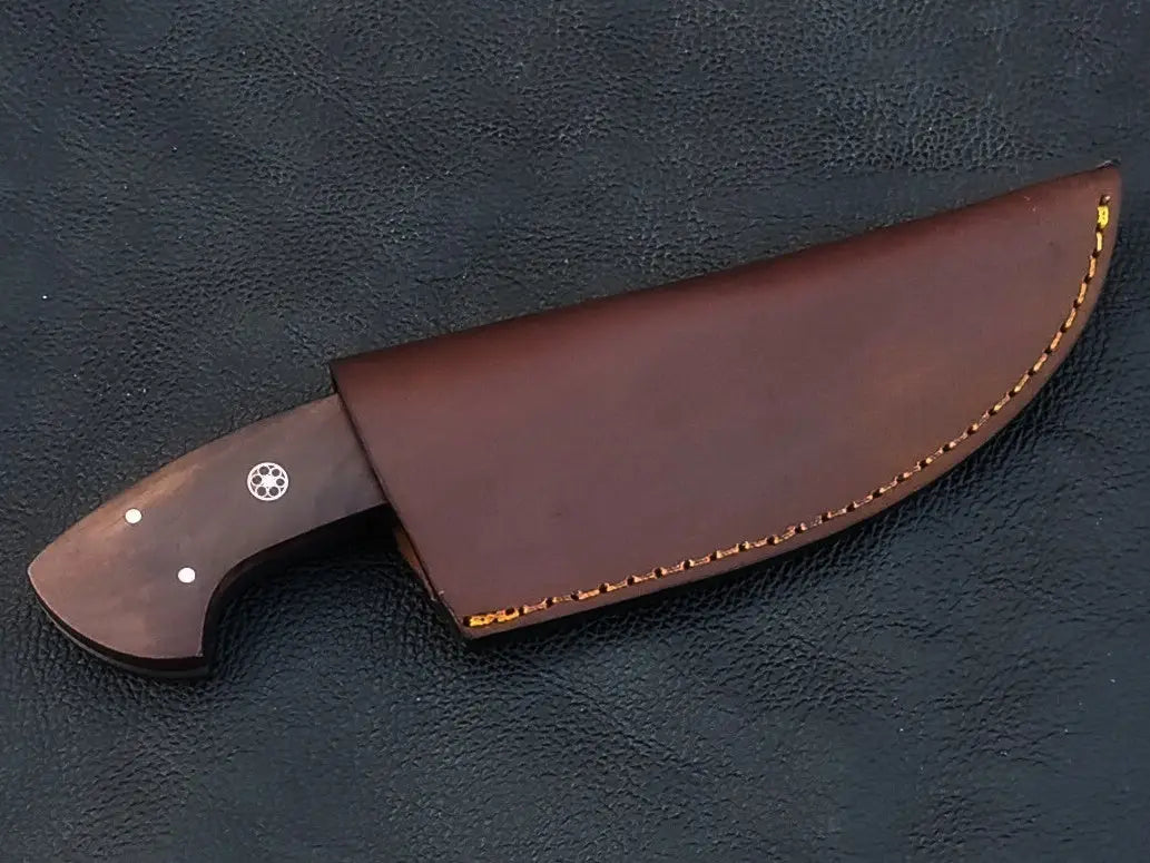 Handmade Damascus Steel Knife with Brown Handle - C100