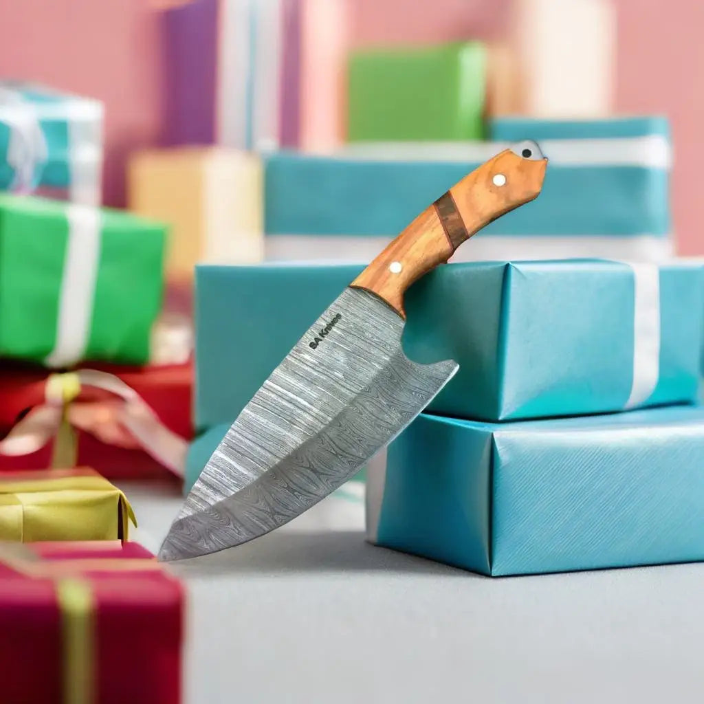 Knife on top of gift box featured in Gift Card product.
