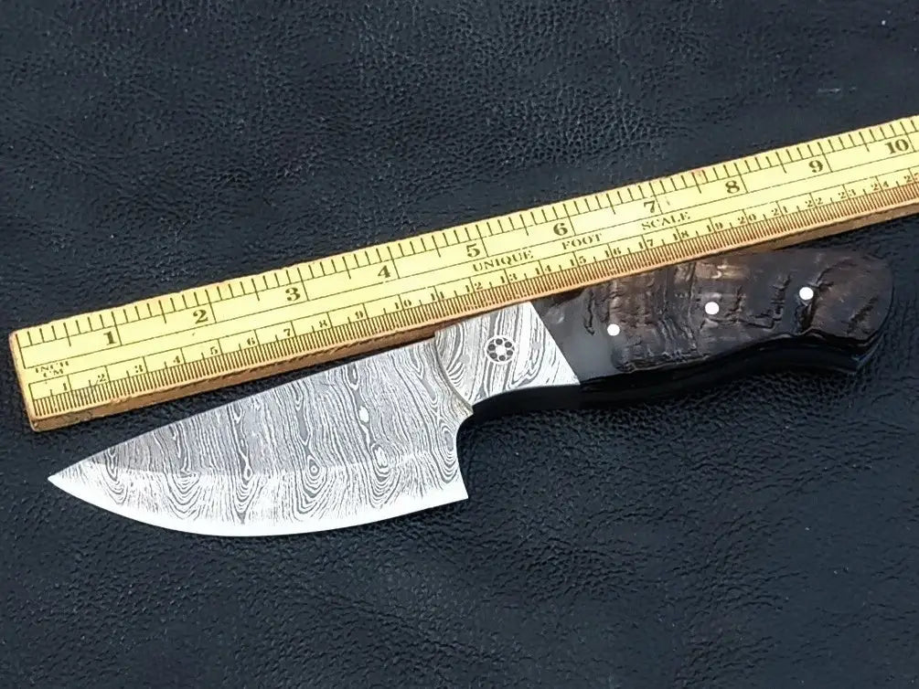 Damascus Steel Knife-C96 with ruler on blade