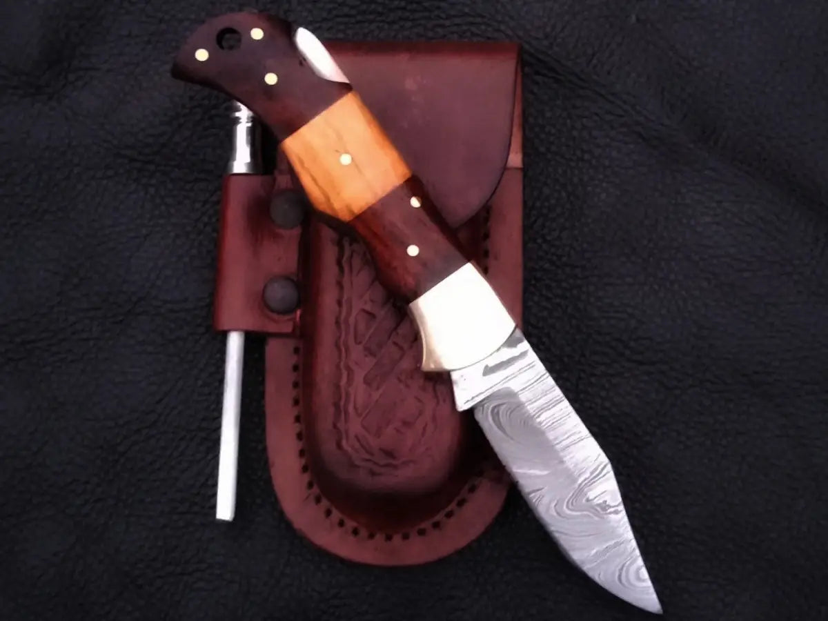 Damascus Steel Folding Knife-C91 - knife