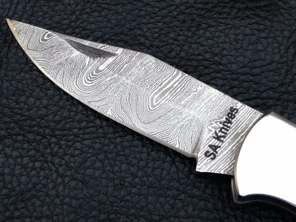 Damascus Steel Folding Knife-C91 - knife