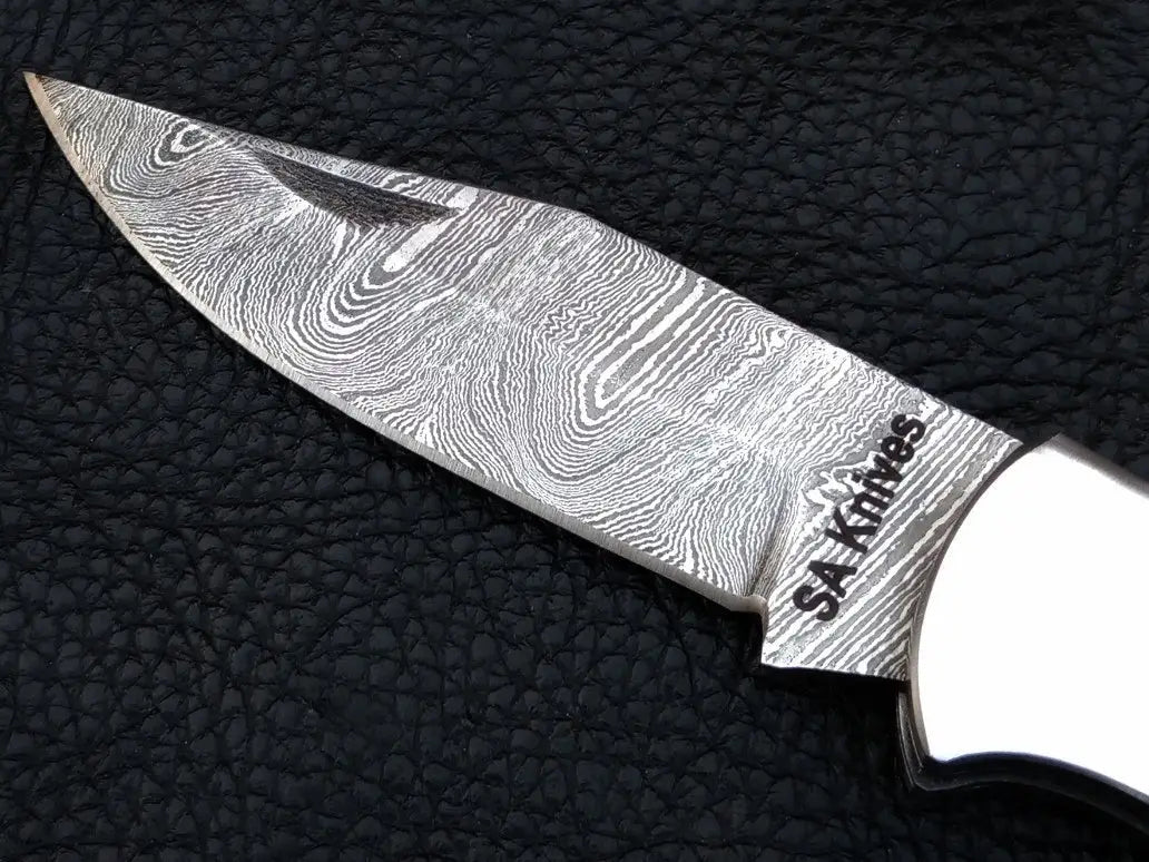 Handmade Damascus Steel Folding Knife-C88 - Knife