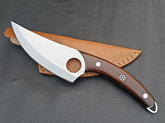 SA-1402 DAMASCUS STEEL SKINING KNIFE- DAMASCUS STEEL BOLSTERS