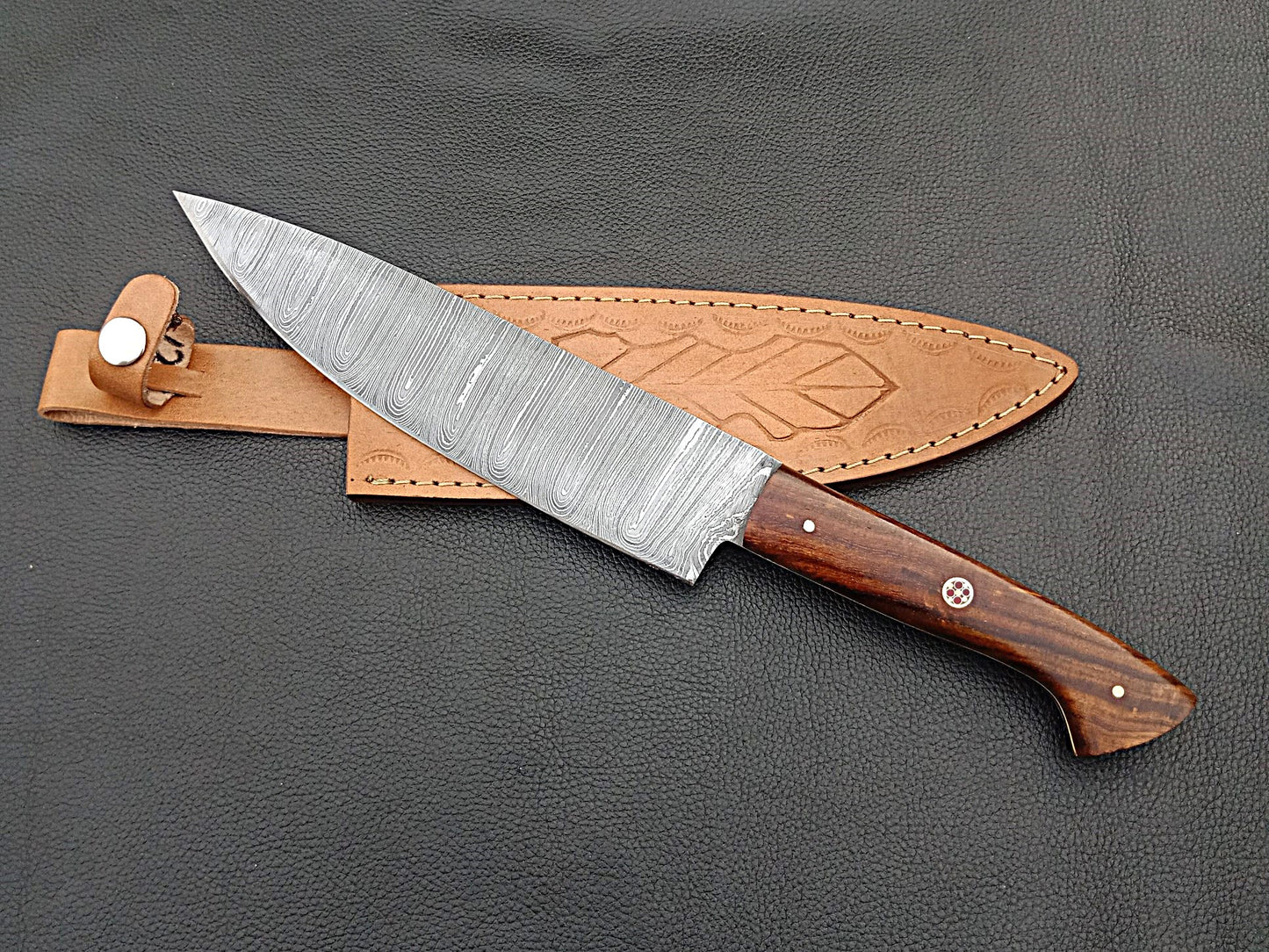 Damascus Steel Kitchen Chef Knife-Rosewood handle-SA-1260A