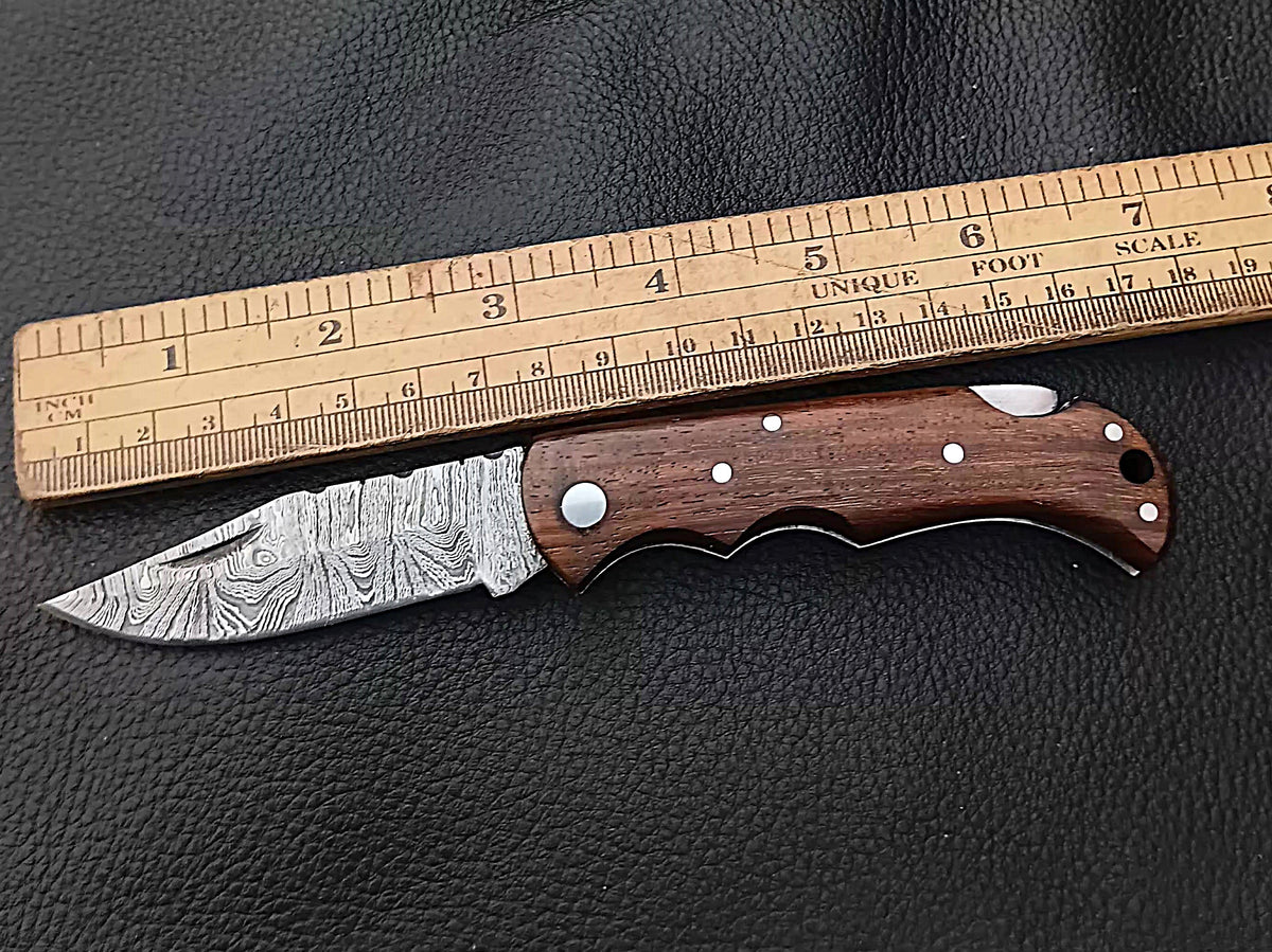 SAF-5501 Back Lock Damascus Steel Folding Knife.