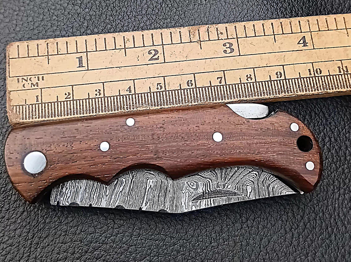 SAF-5501 Back Lock Damascus Steel Folding Knife.