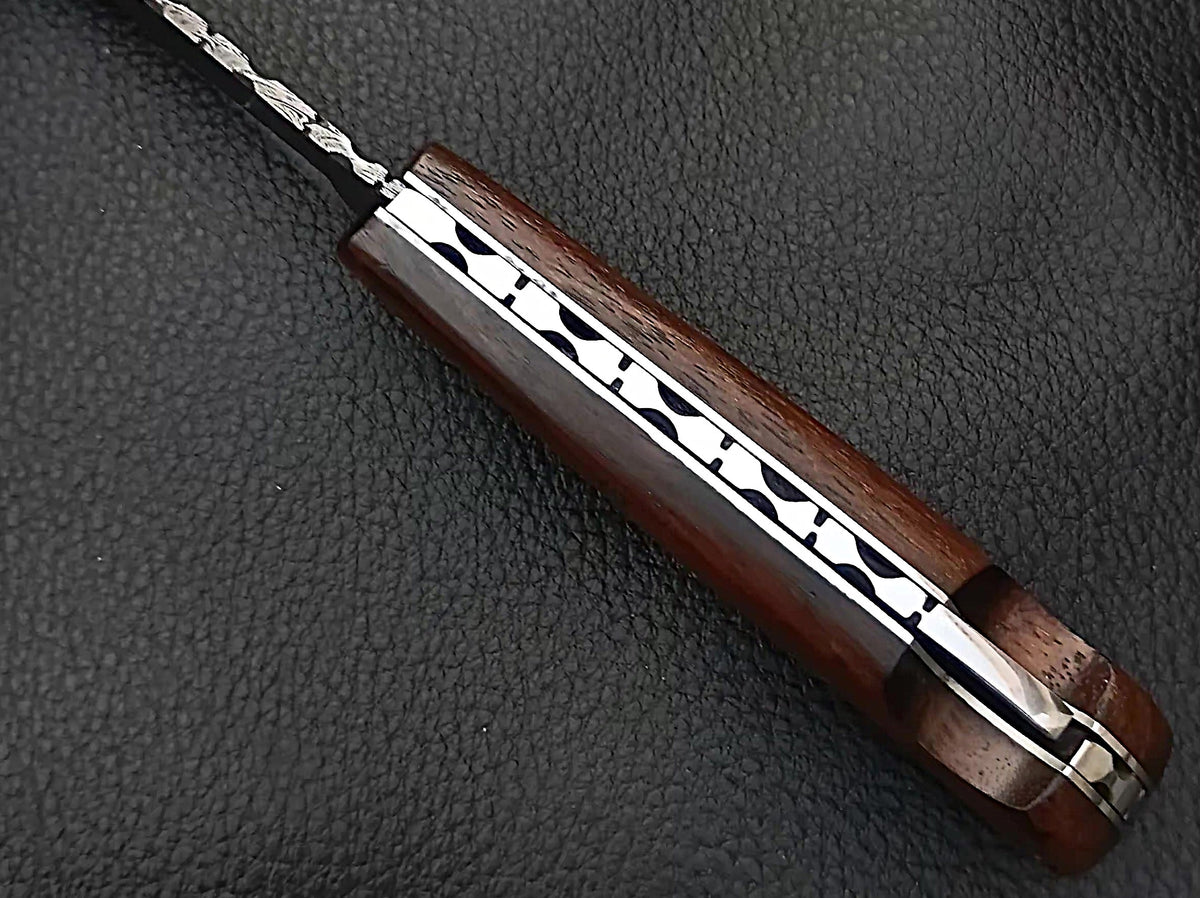 SAF-5501 Back Lock Damascus Steel Folding Knife.