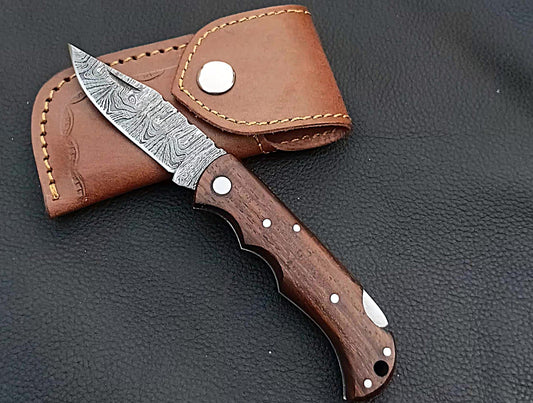 SAF-5501 Back Lock Damascus Steel Folding Knife.