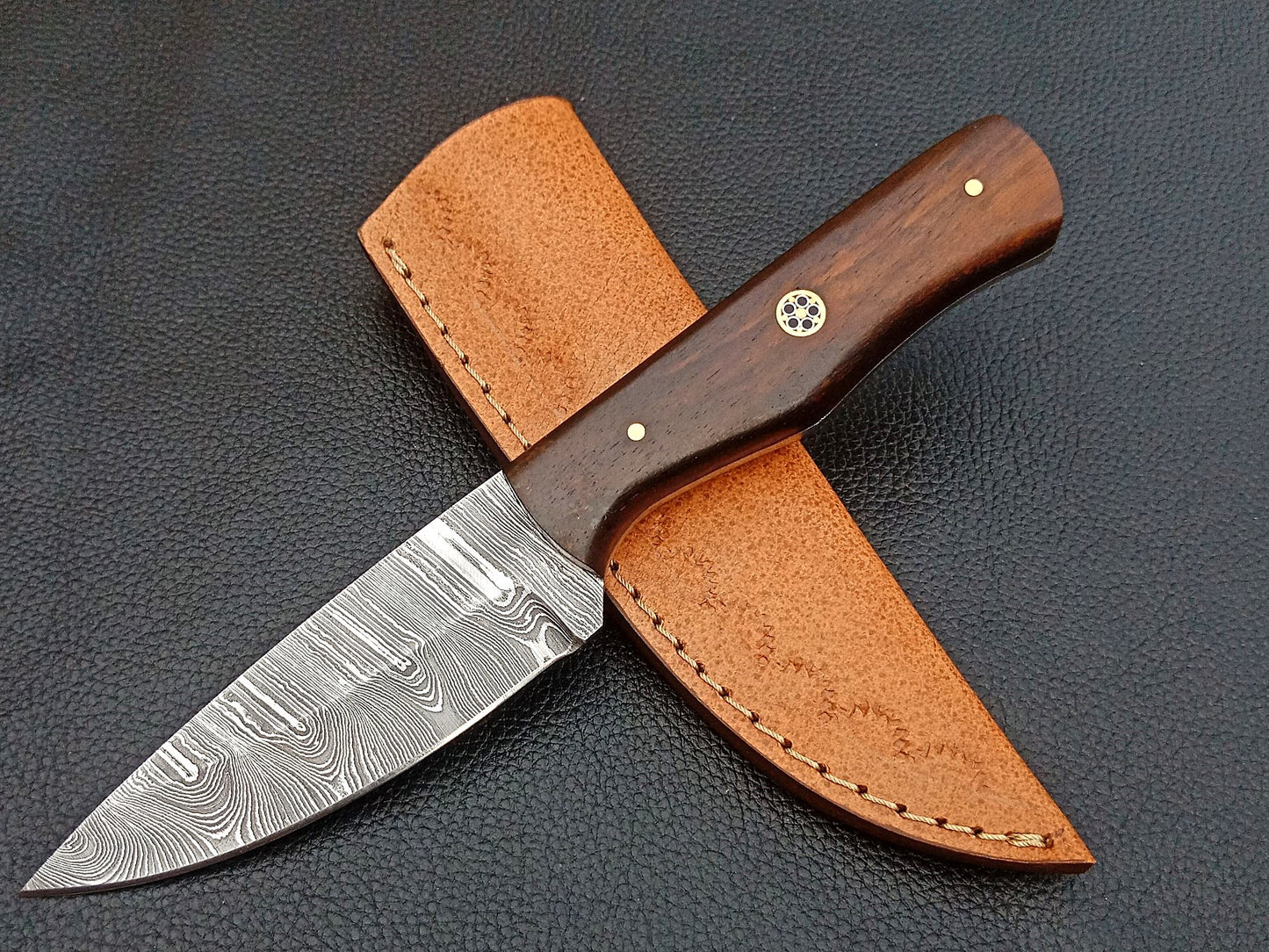 SA-1227 DAMASCUS STEEL SKINING KNIFE