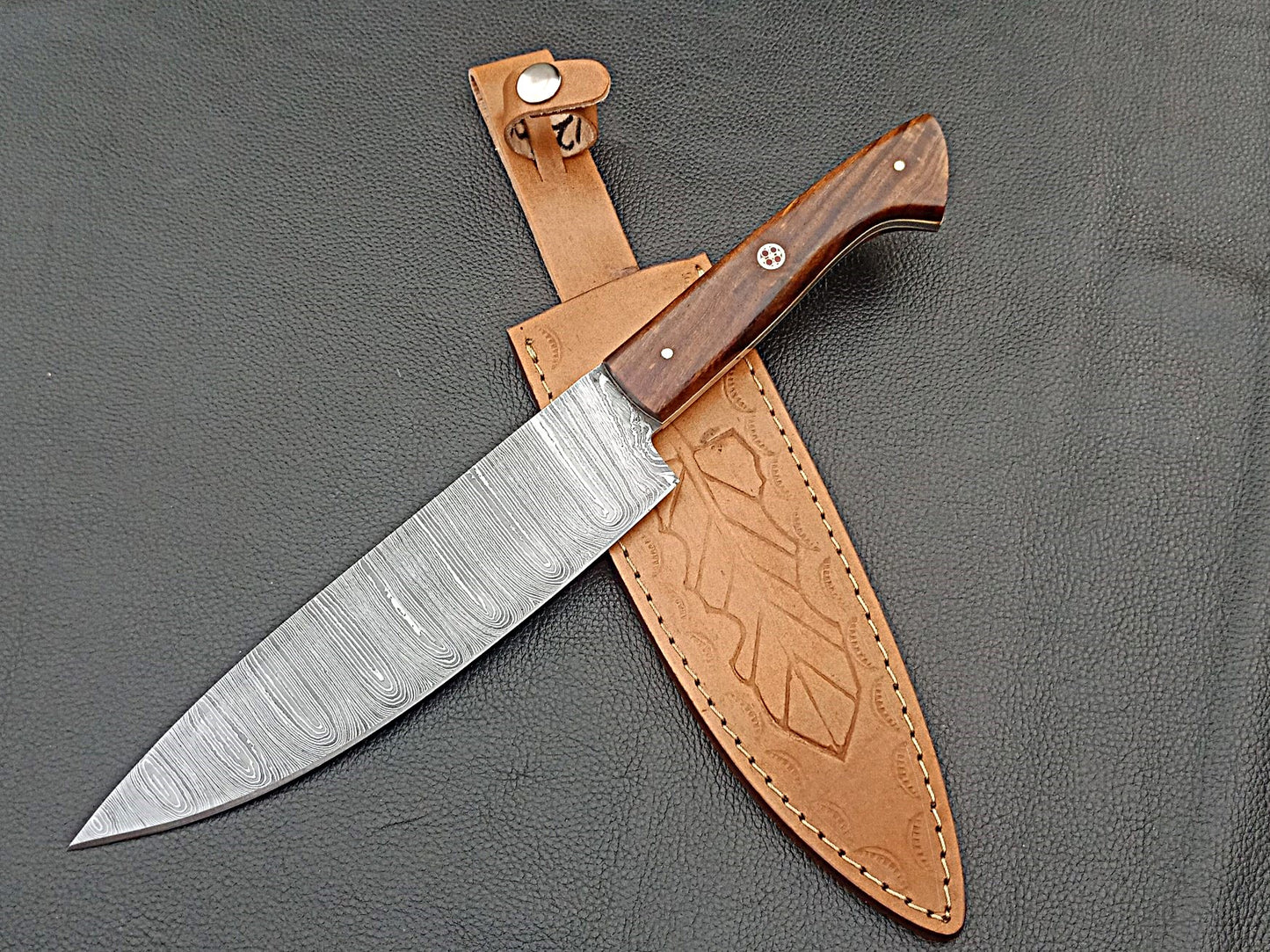 Damascus Steel Kitchen Chef Knife-Rosewood handle-SA-1260A