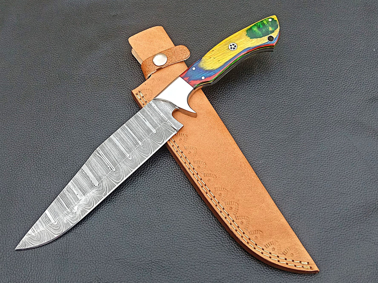 DAMASCUS STEEL BOWIE STAINLESS STEEL BOLSTERS SA-1271