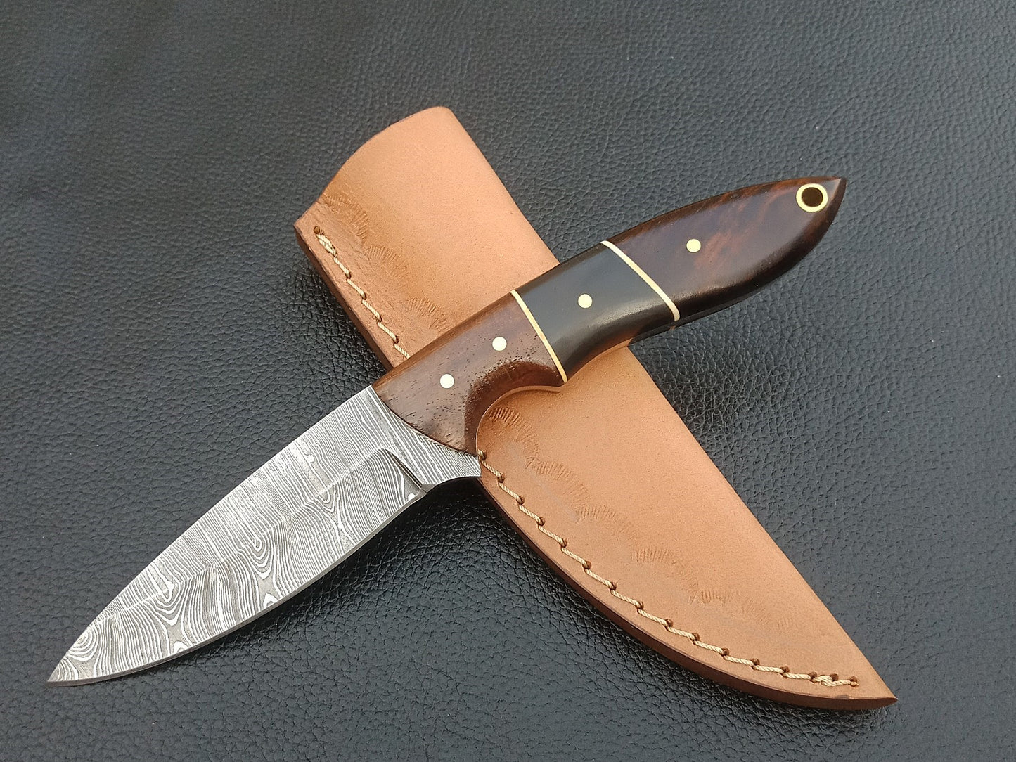 SA-1224 DAMASCUS STEEL SKINING KNIFE