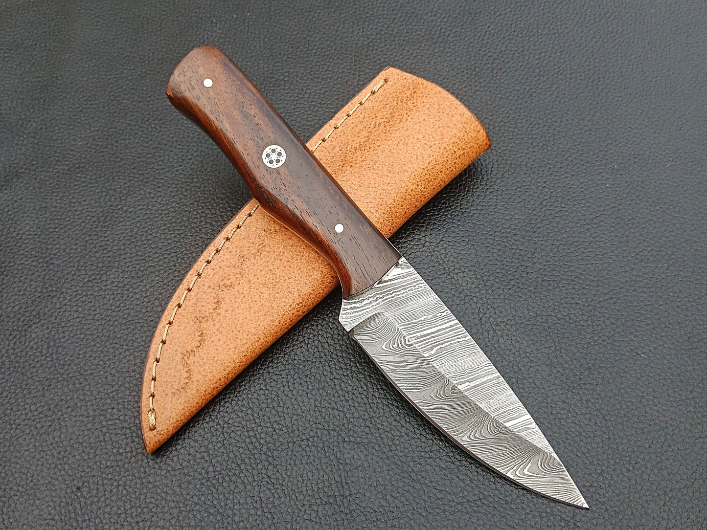 SA-1227 DAMASCUS STEEL SKINING KNIFE