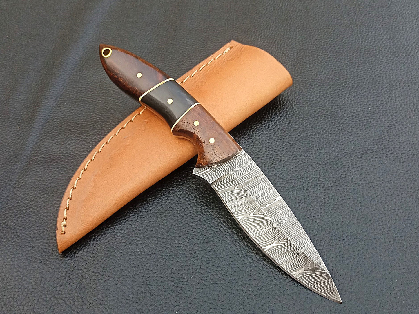 SA-1224 DAMASCUS STEEL SKINING KNIFE