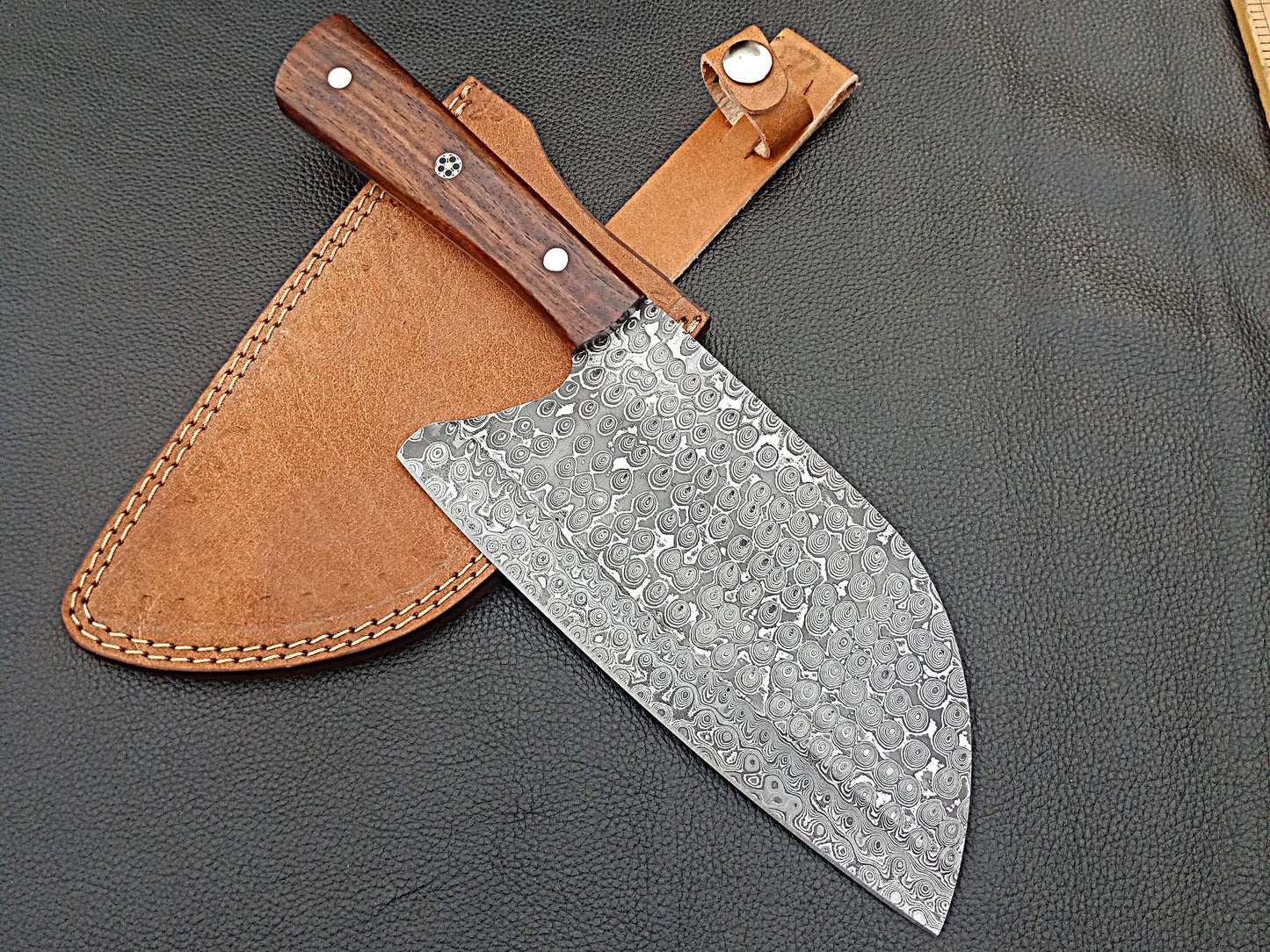 Damascus Steel Kitchen Chef Clever-Rosewood handle-SA-1263