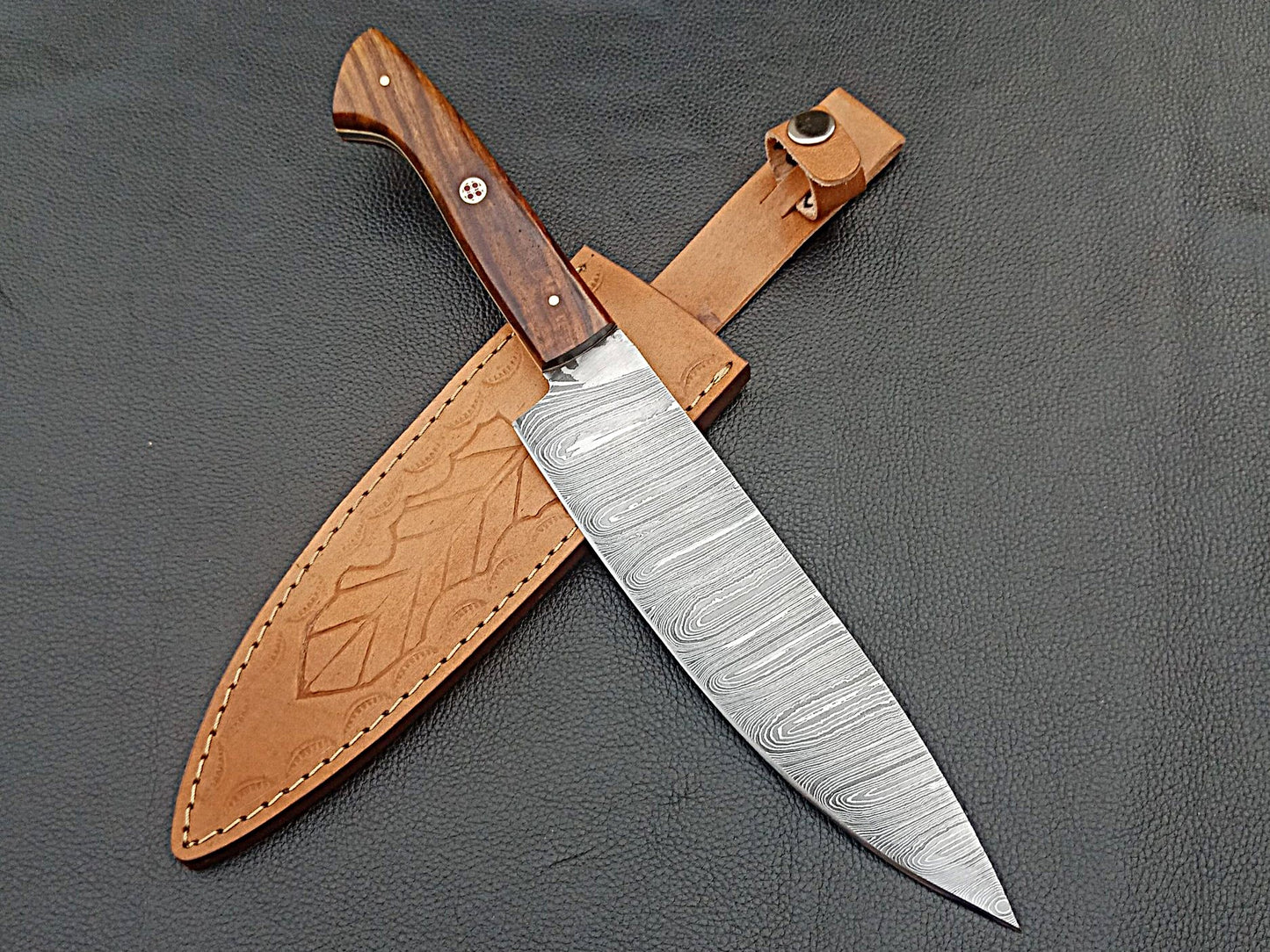 Damascus Steel Kitchen Chef Knife-Rosewood handle-SA-1260A