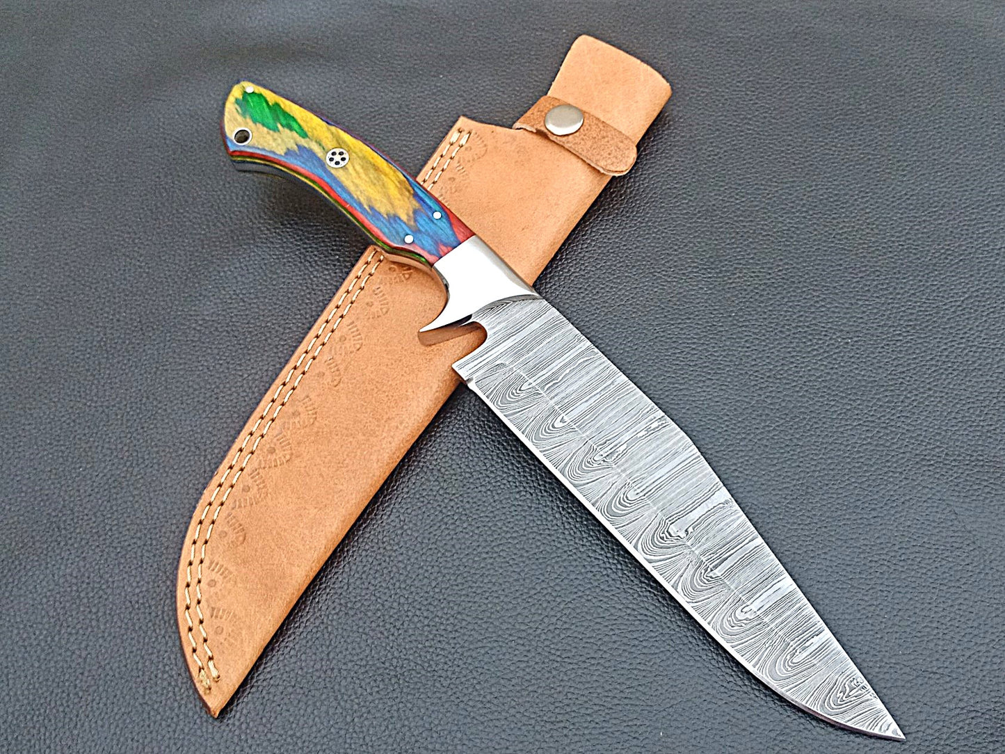 DAMASCUS STEEL BOWIE STAINLESS STEEL BOLSTERS SA-1271