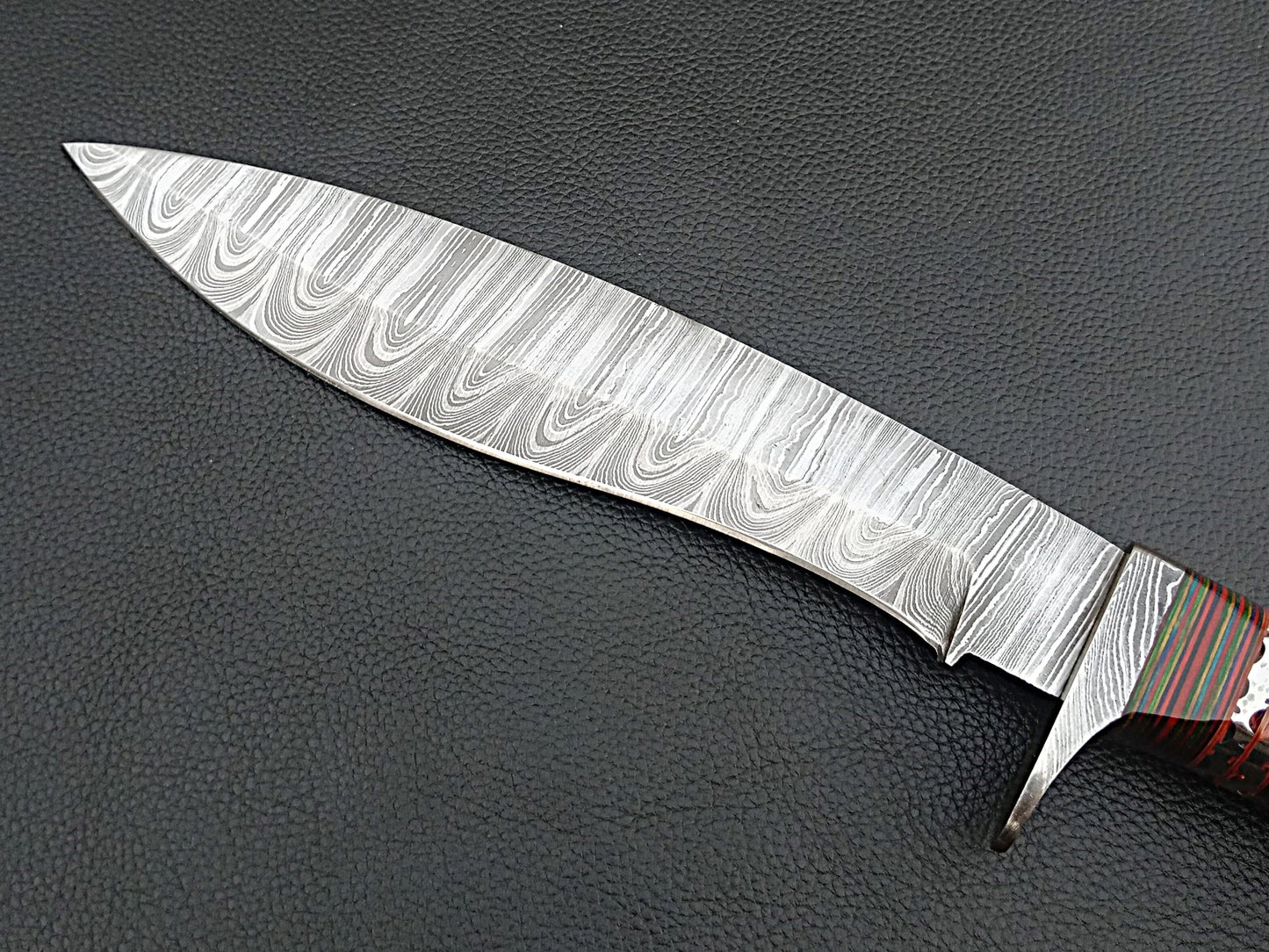 Damascus Steel Bowie-Rosewood Handle-Damascus Steel Clip-SA-1276