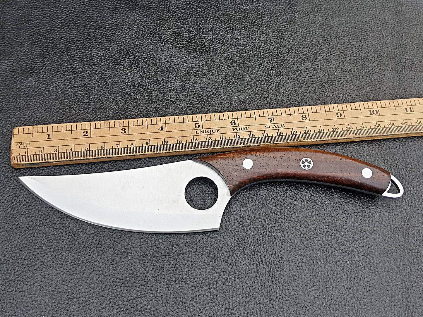 SA-1402 DAMASCUS STEEL SKINING KNIFE- DAMASCUS STEEL BOLSTERS