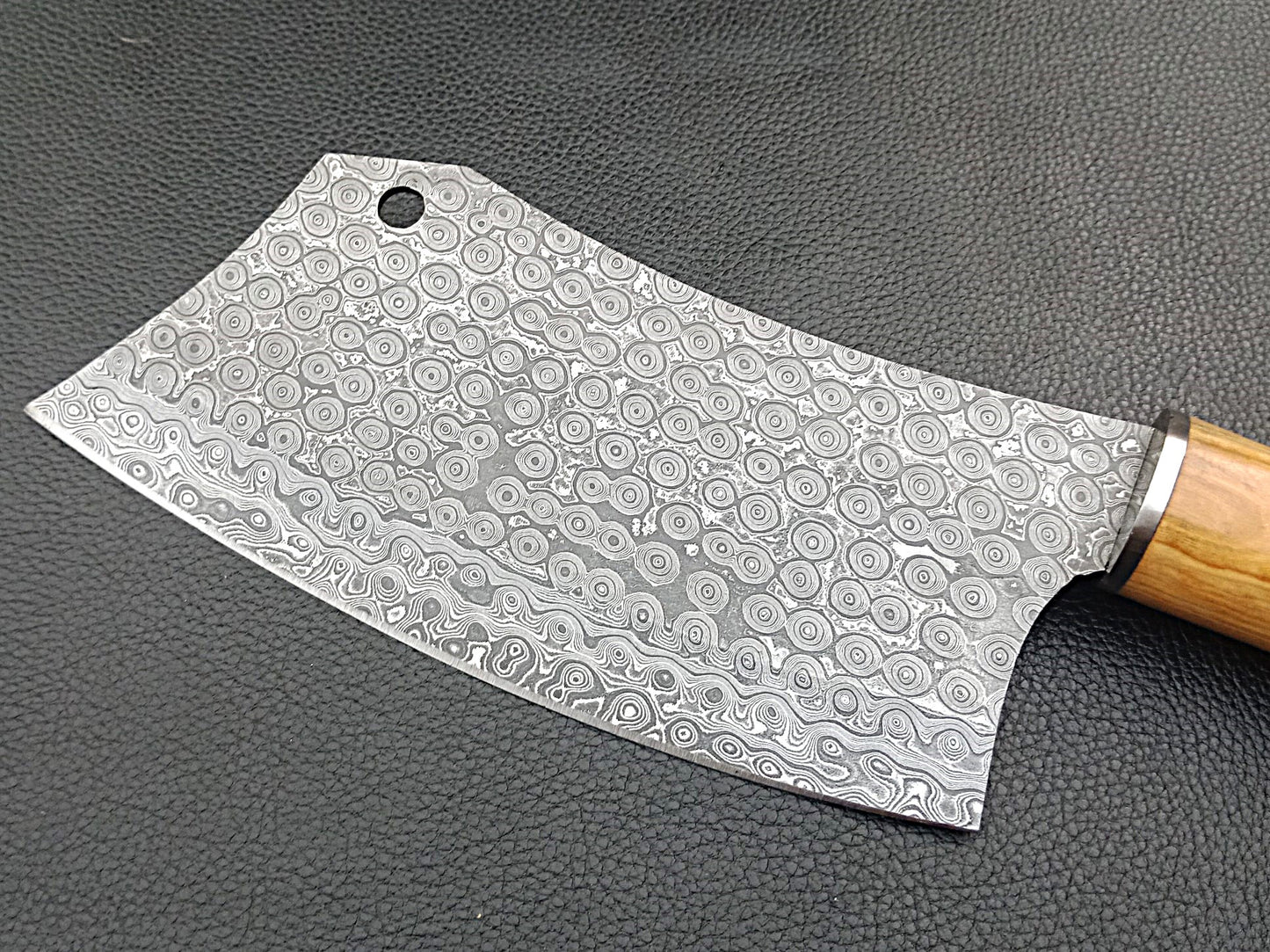 Damascus Steel Kitchen Chef Clever-Olive wood handle-Stainless Steel Clips-SA-1265