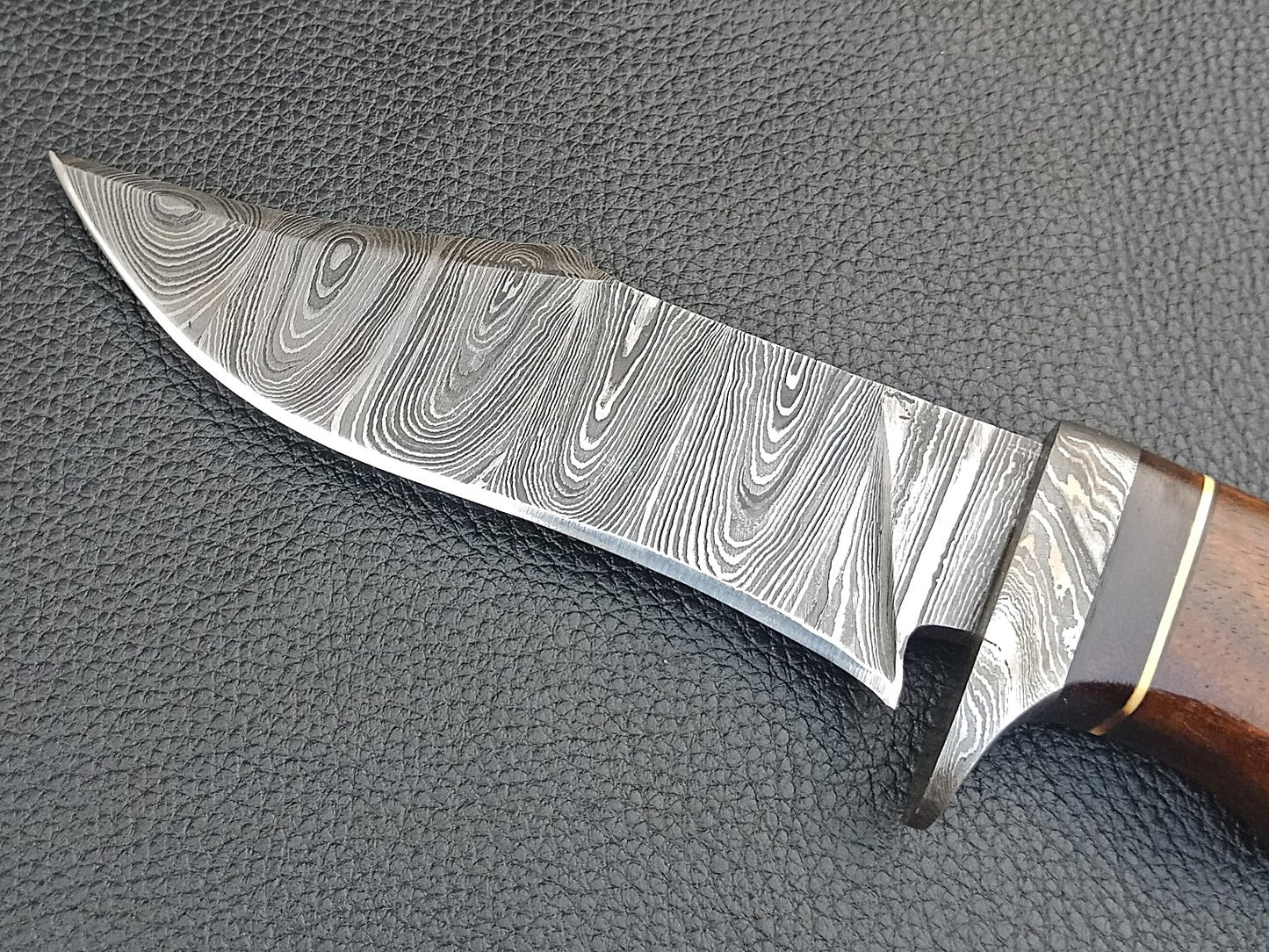 SA-1238 DAMASCUS STEEL SKINING KNIFE- DAMASCUS STEEL BOLSTERS