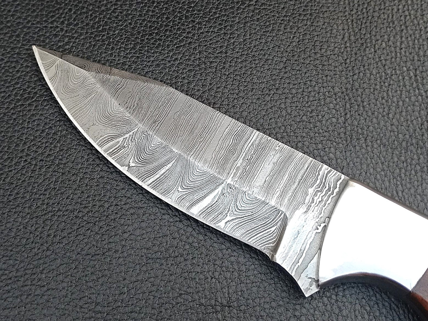 SA-1302 DAMASCUS STEEL SKINING KNIFE- STAINLESS STEEL BOLSTERS